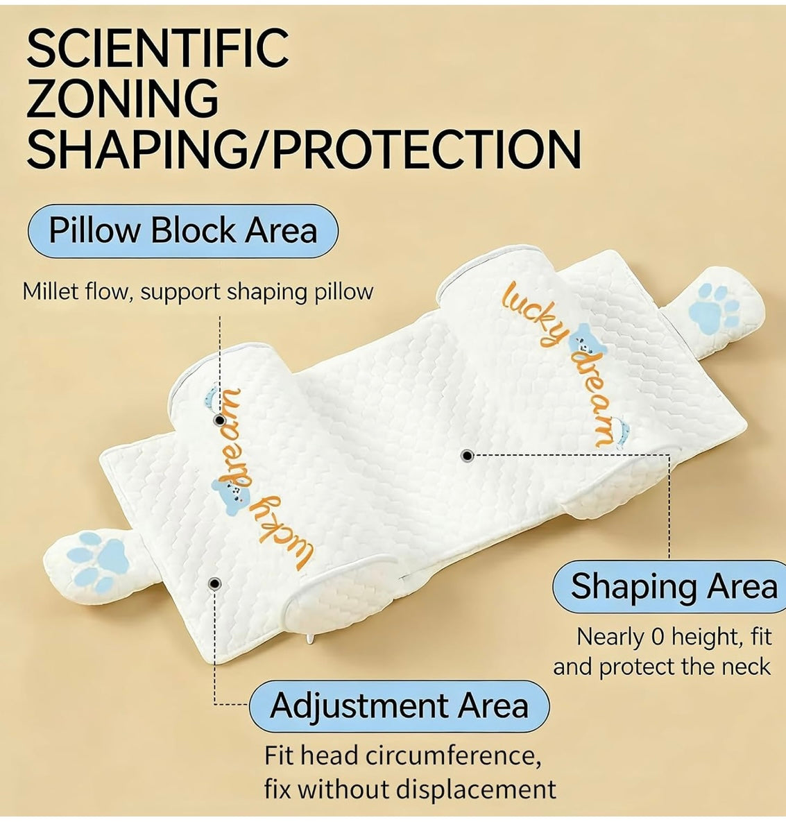 Baby head and neck correcting pillow