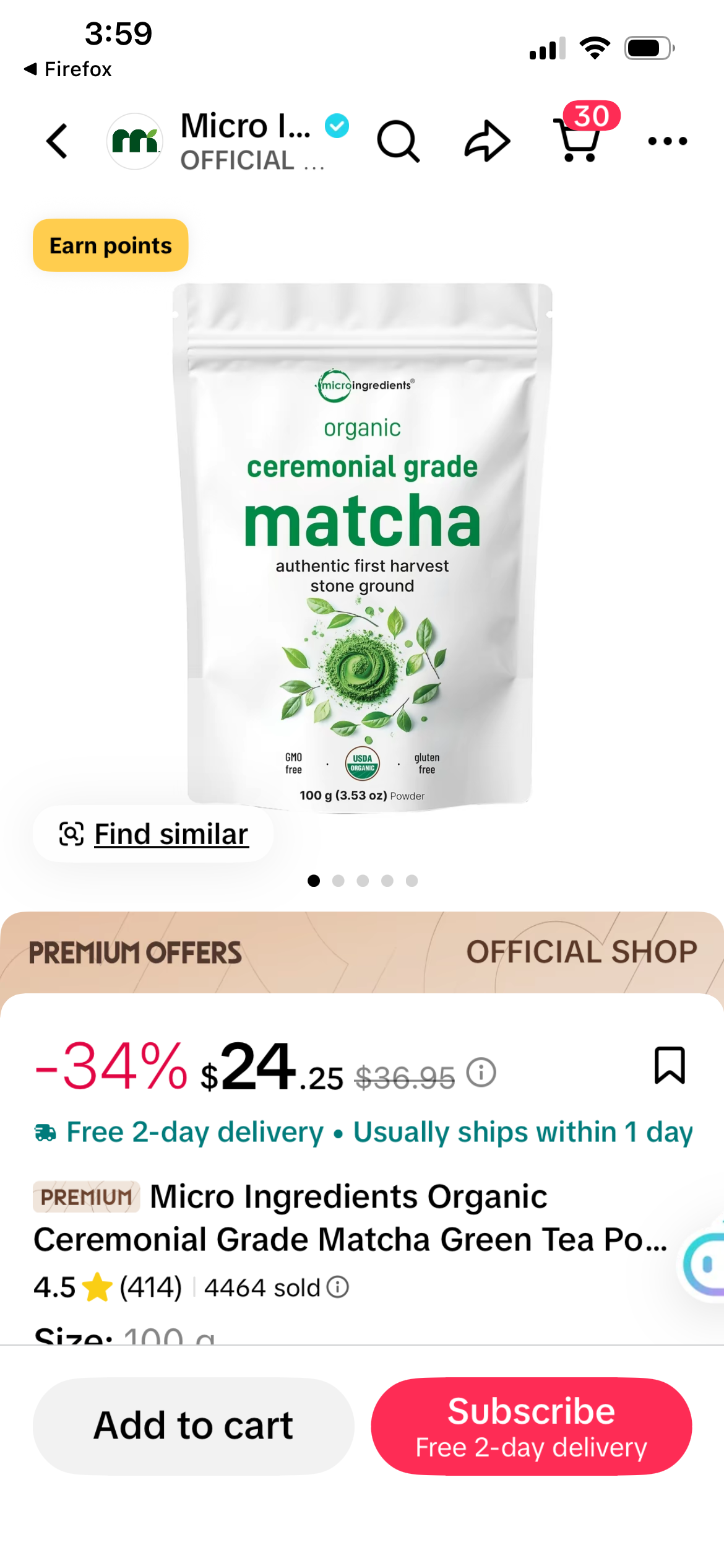 ro Ingredients Organic Ceremonial Grade Matcha Green Tea Powder, 100g