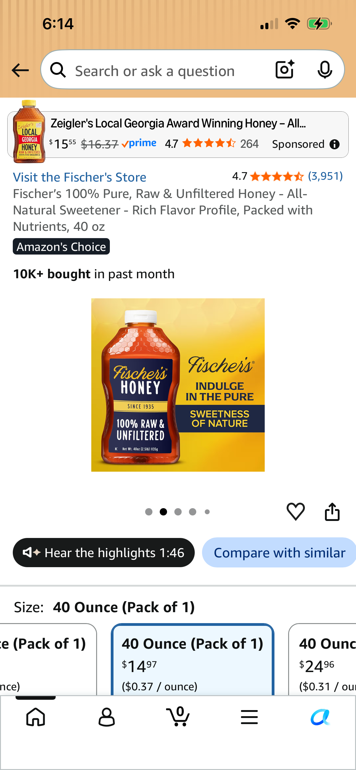 Raw local honey