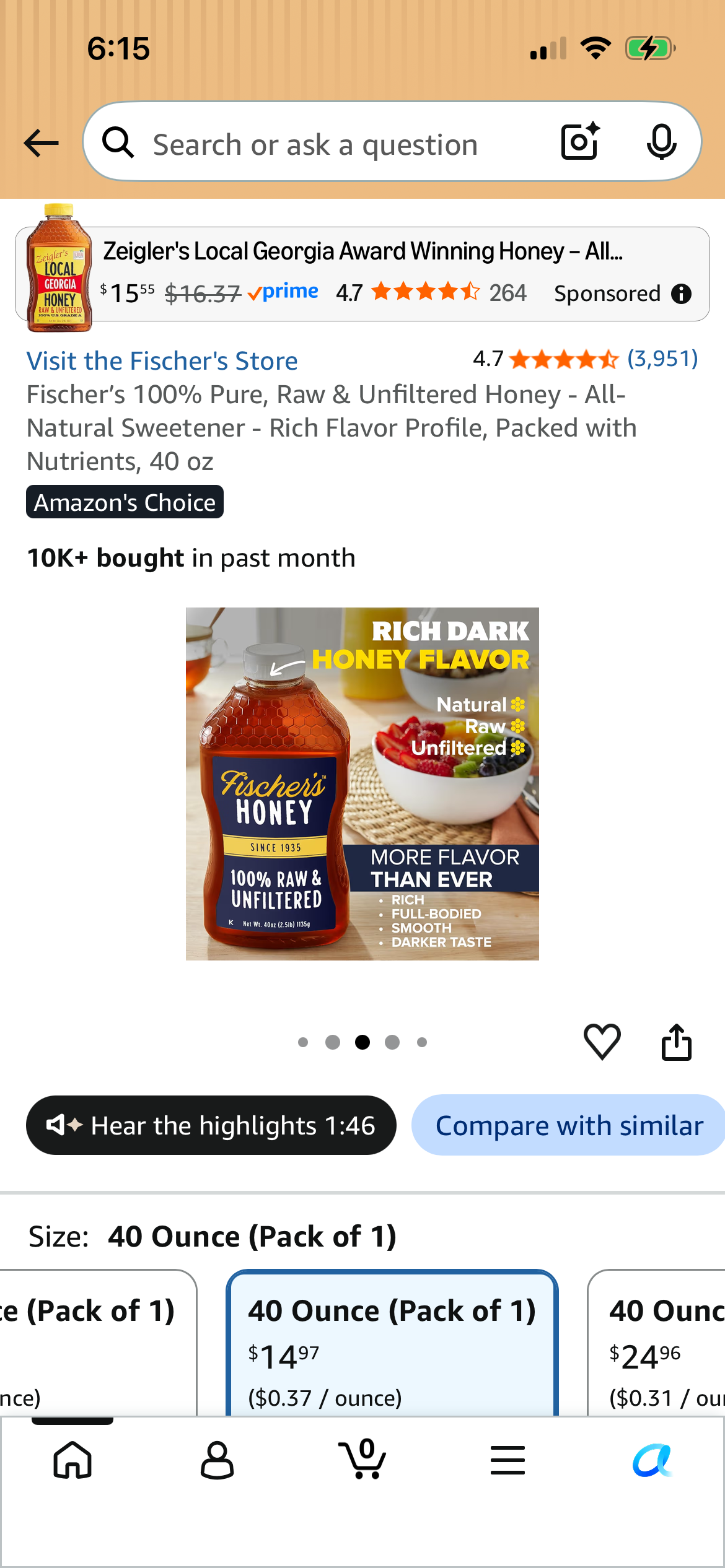 Raw local honey